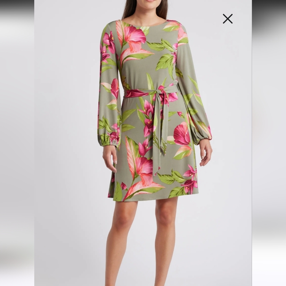 Tommy Bahama Lavish Blooms Long Sleeve Dress  XL